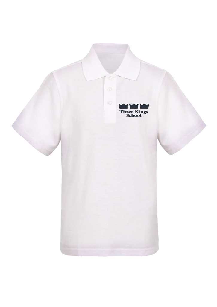 Three Kings School SS Polo White